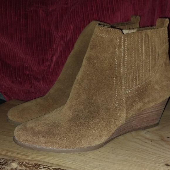 Leather Wedge Ankle Booties - Picture 1 of 5